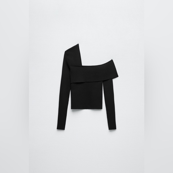 NWT Zara Cut Out Off-Shoulder Asymmetric Top Size L 2298/108 - Picture 7 of 11